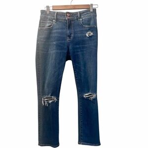 American Eagle Artist Crop Jeans Women’s Sz 8 Super Stretch Denim Ripped Capri